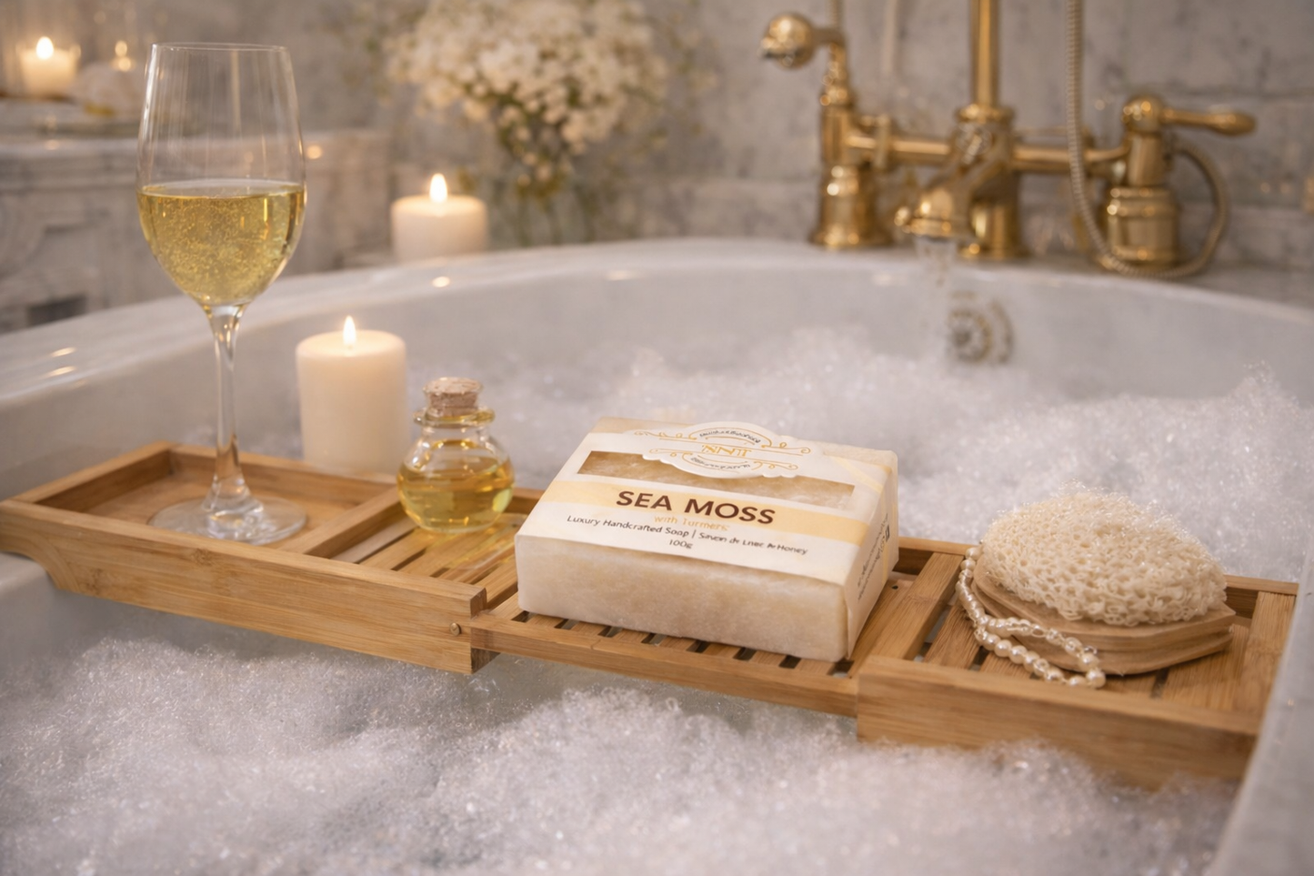 Luxurious Handcrafted Sea Moss & Turmeric Soap