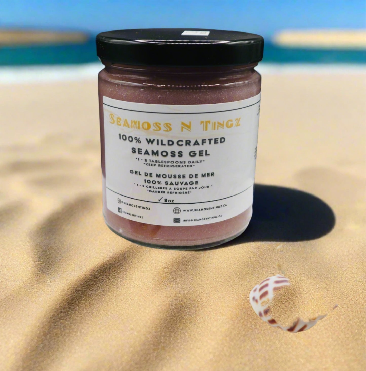 8oz Wildcrafted Purple Sea Moss Gel