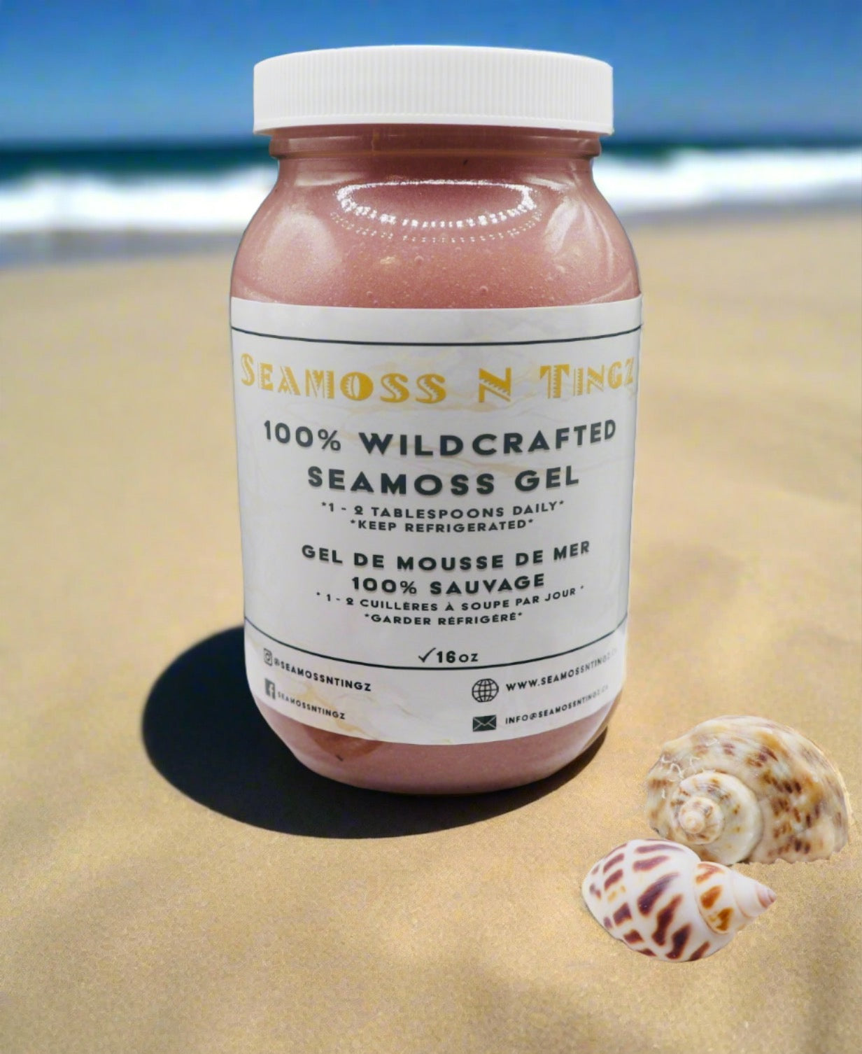 16oz Wildcrafted Purple Sea Moss Gel